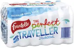Coles Frantelle Still Water 24x600mL offer
