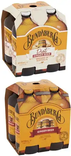 Coles Bundaberg Brewed Soft Drinks 4x375mL offer