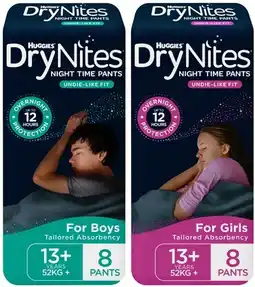 Huggies DryNites Night Time Pants 13+ Years 8 Pack