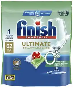 Finish Ultimate 0% Dishwashing Tablets 62 Pack