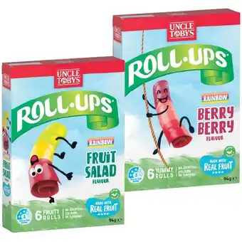 Woolworths Uncle Tobys Roll-Ups 94g Pk 6 offer