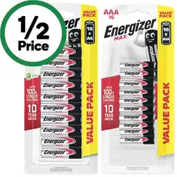 Woolworths Energizer MAX AA or AAA Batteries Pk 16 offer