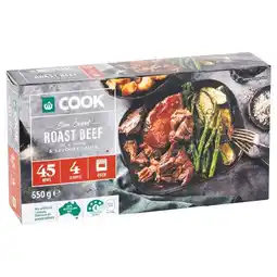 Woolworths Woolworths COOK Slow Cooked Roast Beef in a Rich & Savoury Sauce 650g offer