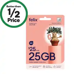 Woolworths Felix $25 Starter Pack¥ offer
