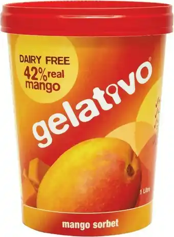 Gelativo Sorbet or Gelato 1 Litre – From the Freezer