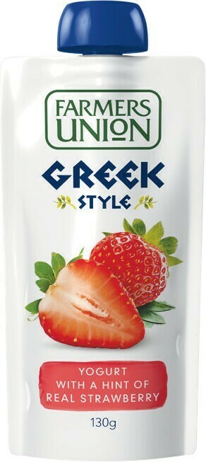 Woolworths Farmers Union Greek Yogurt Pouch 130g offer