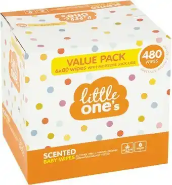 Little One's Scented Baby Wipes Pk 480
