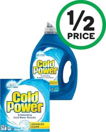 Woolworths Cold Power Advanced Clean Laundry Liquid 1.8-2 Litre or Powder 1.8-2 kg offer