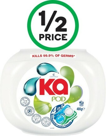 Woolworths Ka Pod Antibacterial or Anti Dustmite Laundry Capsules Pk 30 offer