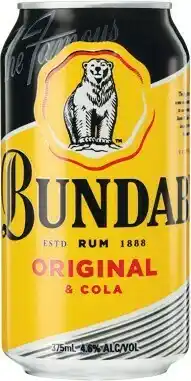 Woolworths Bundaberg UP Rum & Cola Cans 10x375ml offer