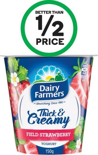 Woolworths Dairy Farmers Thick & Creamy Yoghurt 150g offer