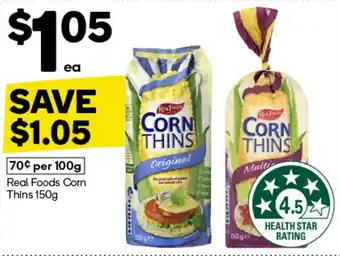 Woolworths Real Foods Corn Thins offer