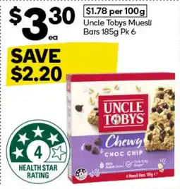 Woolworths Uncle Tobys Muesli Bars offer