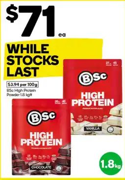 Woolworths BSc High Protein Powder offer