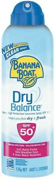Woolworths Banana Boat Dry Balance Clear Spray SPF50+ 175g* offer