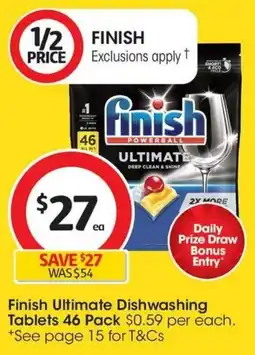 Coles Finish Ultimate Dishwashing Tablets offer