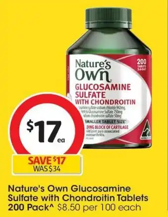 Coles Nature's Own Glucosamine Sulfate with Chondroitin Tablets offer