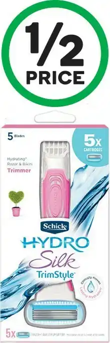 Woolworths Schick Hydro Silk Trimstyle Razor With 5 Cartridges offer