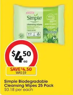 Coles Simple Biodegradable Cleansing Wipes offer