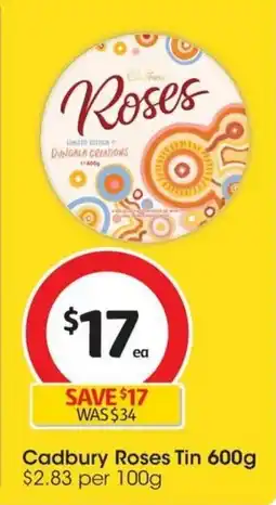 Coles Cadbury Roses Tin offer
