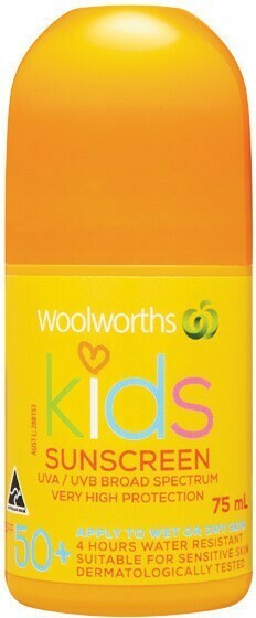 Woolworths Woolworths Kids Sunscreen SPF50+ Roll On 75ml* offer