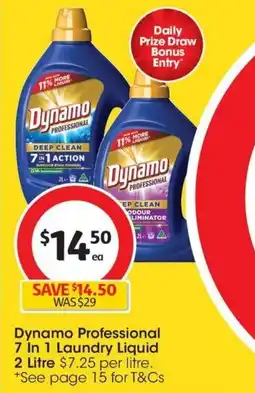 Coles Dynamo Professional 7 In 1 Laundry Liquid offer