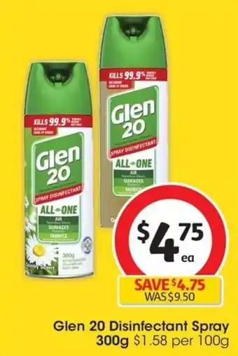 Coles Glen 20 Disinfectant Spray offer