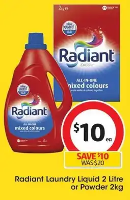 Coles Radiant Laundry Liquid or Powder offer