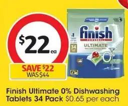 Coles Finish Ultimate 0% Dishwashing Tablets offer