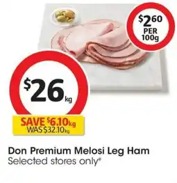 Coles Don Premium Melosi Leg Ham offer