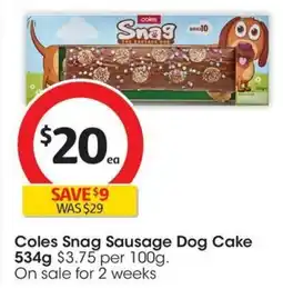 Coles Snag Sausage Dog Cake