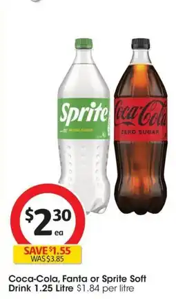 Coles Coca-Cola, Fanta or Sprite Soft Drink offer