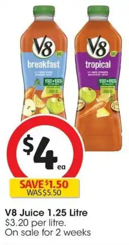 Coles V8 Juice offer