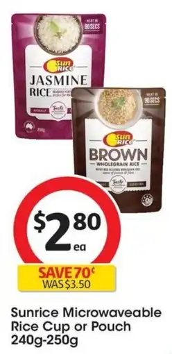 Coles Sunrice Microwaveable Rice Cup or Pouch offer