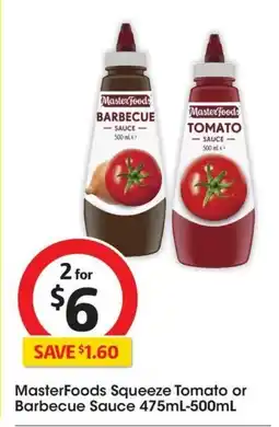 Coles MasterFoods Squeeze Tomato or Barbecue Sauce offer