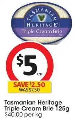 Coles Tasmanian Heritage Triple Cream Brie offer