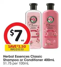 Coles Herbal Essences Classic Shampoo or Conditioner offer