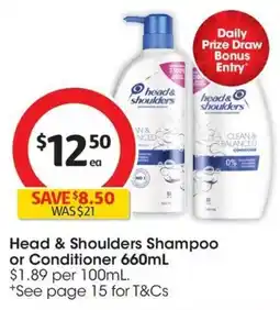 Coles Head & Shoulders Shampoo or Conditioner offer