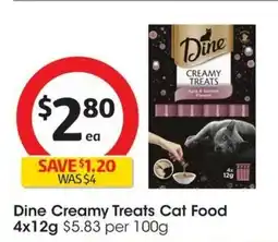 Coles Dine Creamy Treats Cat Food offer