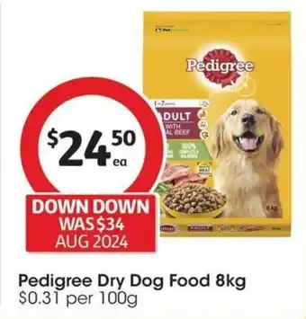 Coles Pedigree Dry Dog Food offer