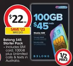 Coles Belong 45 Starter Pack offer