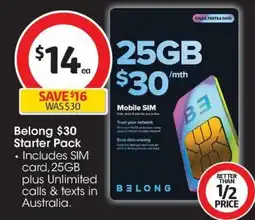 Coles Belong 30 Starter Pack offer
