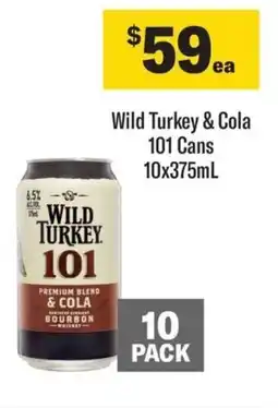 Coles Wild Turkey & Cola 101 Cans offer