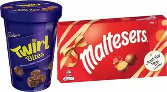 Coles Cadbury Bites Tub 300g, Mars Maltesers 400g or Celebrations 320g offer