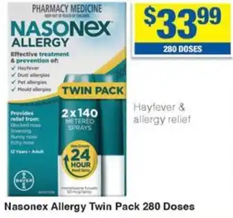 My Chemist Nasonex Allergy Twin Pack 280 Doses offer