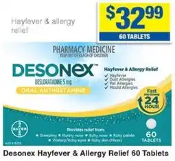My Chemist Desonex Hayfever & Allergy Relief 60 Tablets offer