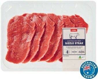 Coles Coles Beef Sizzle Steak 400g offer
