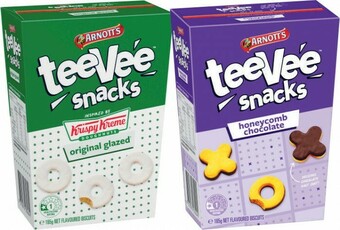 Coles Arnott’s TeeVee Krispy Kreme or Noughts & Crosses Biscuits 165g offer