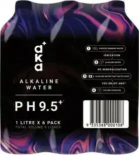 Aka+ Alkaline Water 6x1 Litre