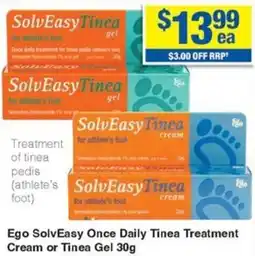 My Chemist Ego SolvEasy Once Daily Tinea Treatment Cream or Tinea Gel offer